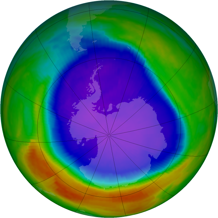 Antarctic ozone map for 01 October 1998